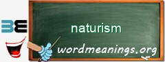 WordMeaning blackboard for naturism